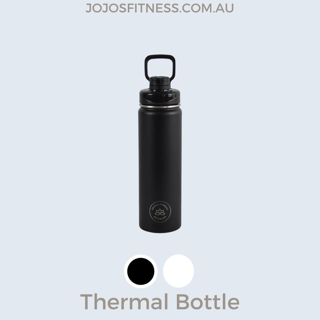 Black 660ml Thermal Water Bottle in Sleek Stainless Steel Finish - JoJo's Fitness