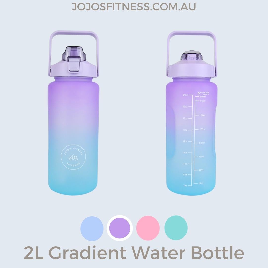 2-litre water bottles with a captivating gradient from purple to blue - a visually appealing choice for your hydration needs - JoJo's Fitness