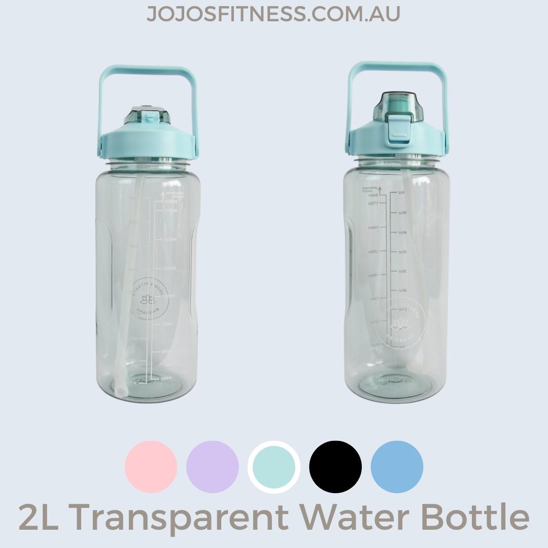 Green-coloured transparent 2-litre water bottles - a refreshing and eco-friendly hydration option - JoJo's Fitness