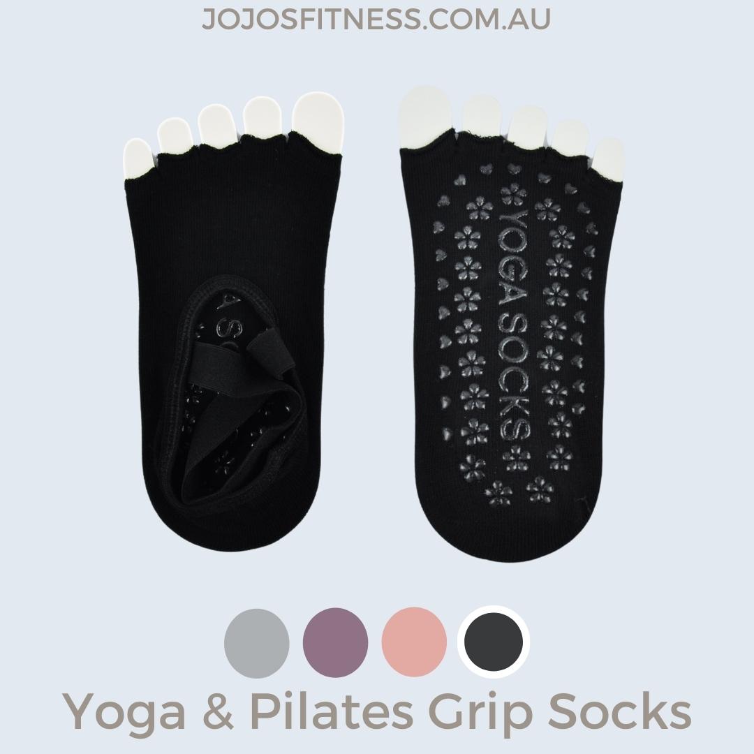 Black Half-Toe Yoga Socks - Breathable and Flexible for Yoga Practice - JoJo's Fitness