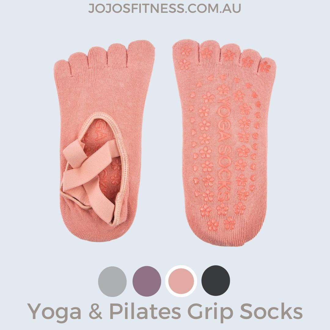 Pink Full Toe Yoga Socks - Secure Grip and Comfort for Yoga Practice - JoJo's Fitness