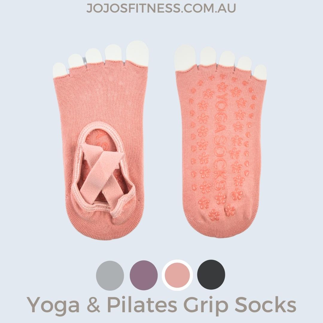 Pink Half-Toe Yoga Socks - Breathable and Flexible for Yoga Practice - JoJo's Fitness