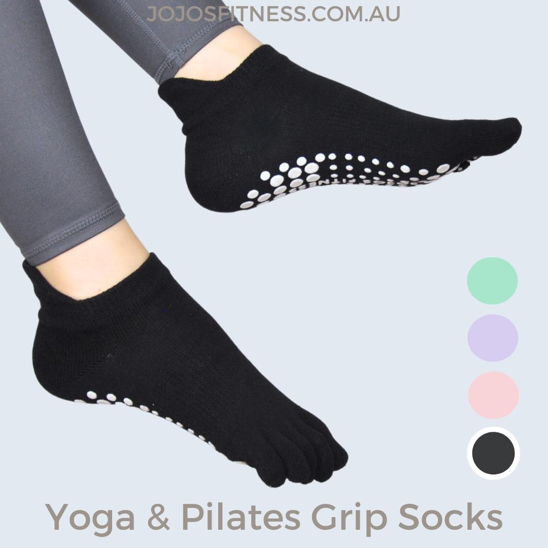 Black Ankle-Cut Pilates/Yoga Socks - Comfortable Full Toe Coverage for Your Yoga Practice - JoJo's Fitness