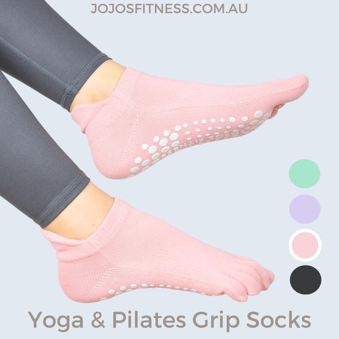 Light Pink Ankle-Cut Pilates/Yoga Socks - Comfortable Full Toe Coverage for Enhanced Yoga Practice - JoJo's Fitness