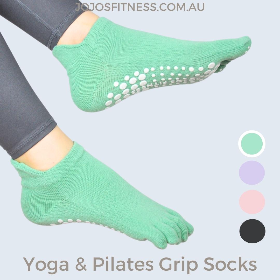 Matcha Green Ankle-Cut Pilates/Yoga Socks - Comfortable Full Toe Coverage for Enhanced Yoga Practice - JoJo's Fitness