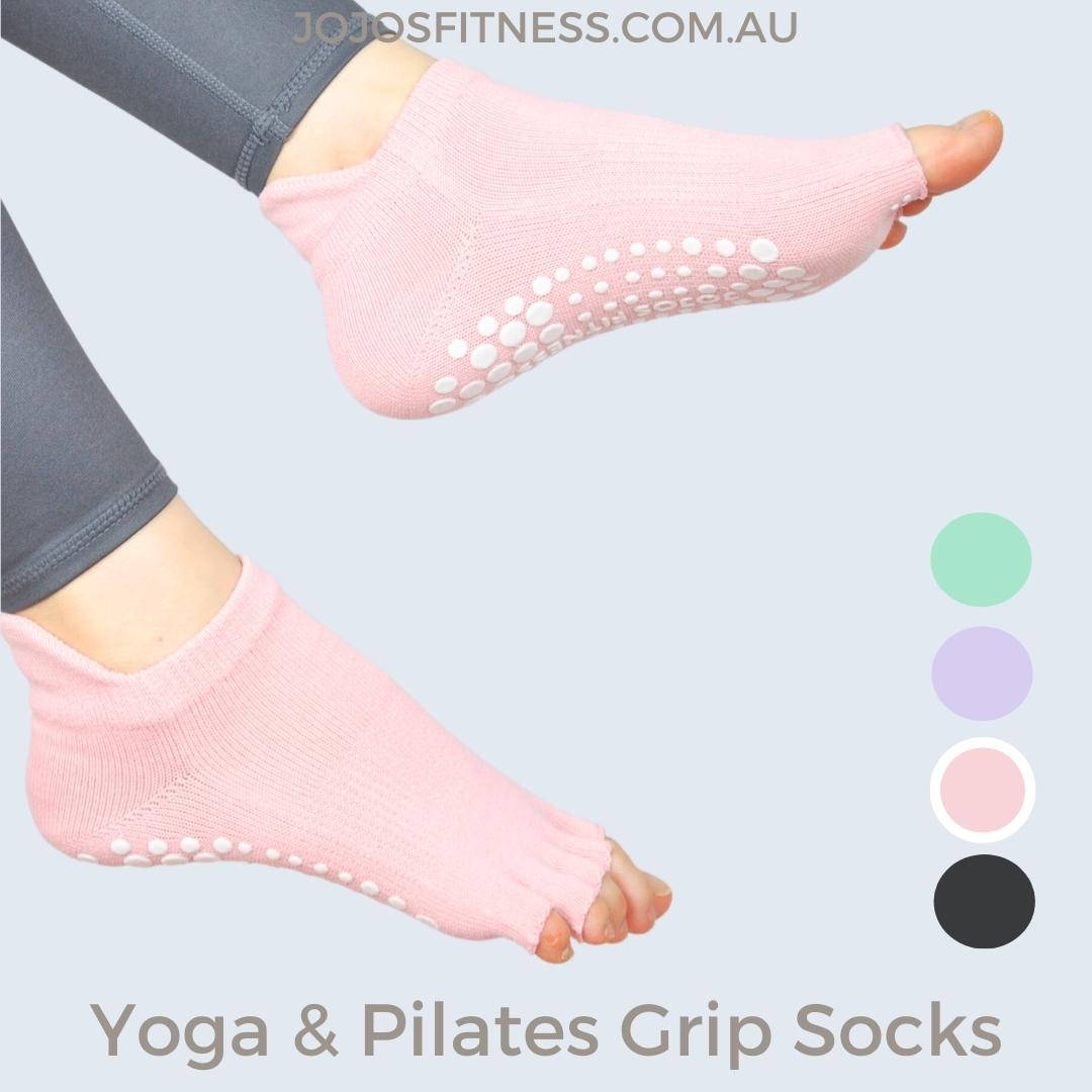 Light Pink Ankle-Cut Pilates/Yoga Socks - Half Toe Design for Comfort and Flexibility in Yoga Practice - JoJo's Fitness