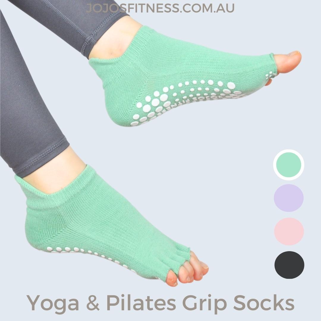 Matcha Green Ankle-Cut Pilates/Yoga Socks - Half Toe Design for Enhanced Comfort and Flexibility in Yoga Practice - JoJo's Fitness