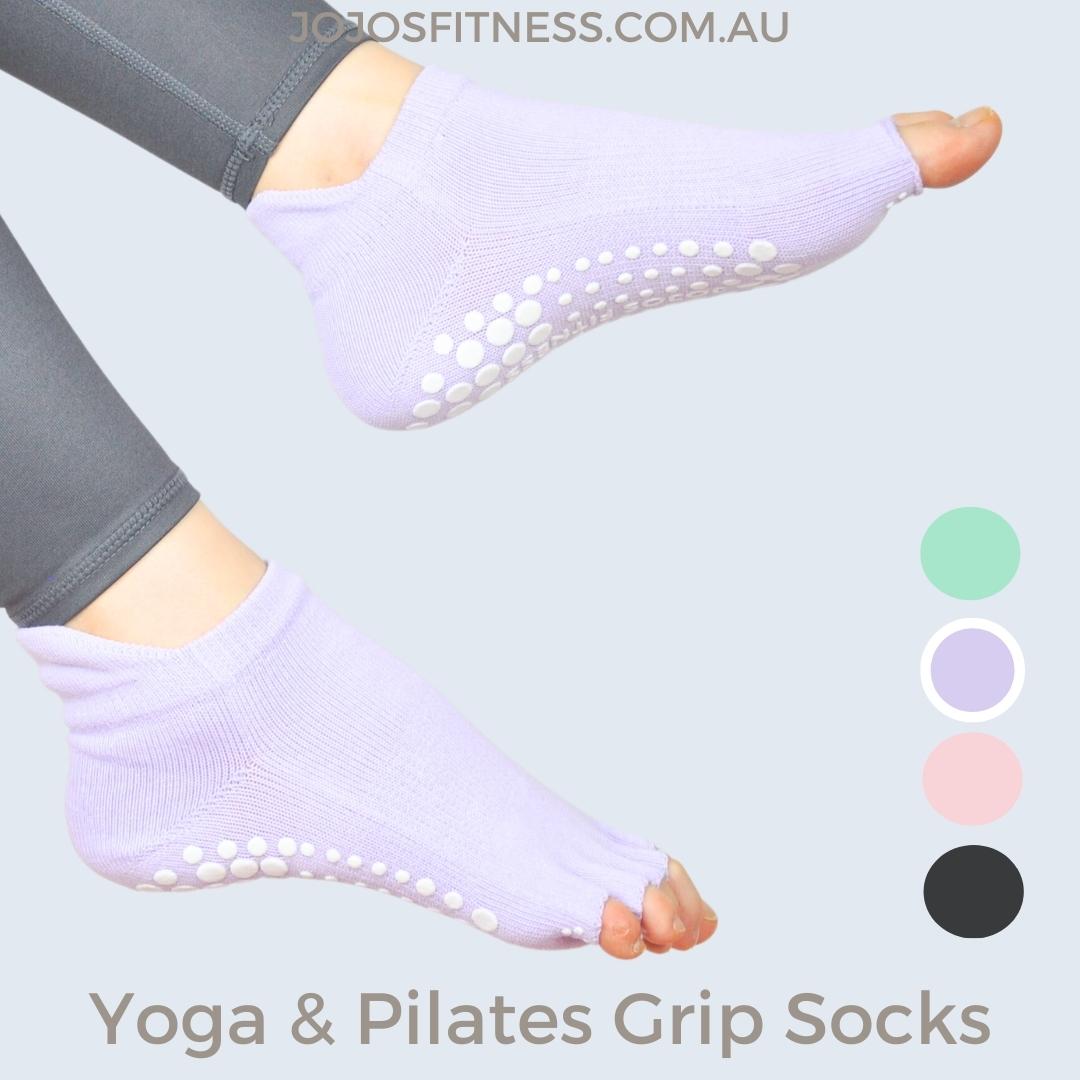 Taro Purple Ankle-Cut Pilates/Yoga Socks - Half Toe Design for Enhanced Yoga Practice - JoJo's Fitness