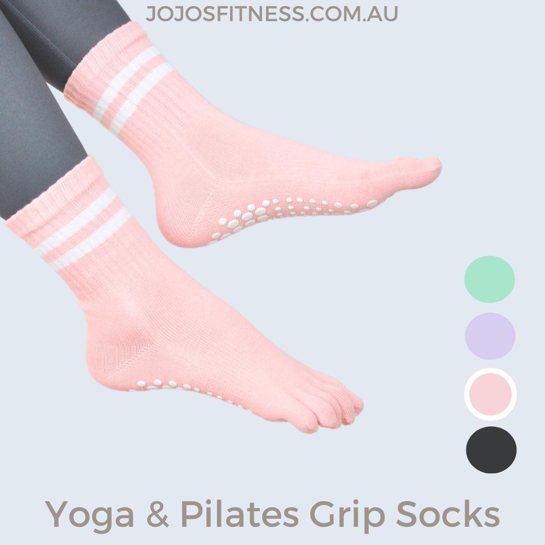 Elevate your practice with our graceful Light Pink Yoga Pilates Socks, designed for comfort and stability - JoJo's Fitness