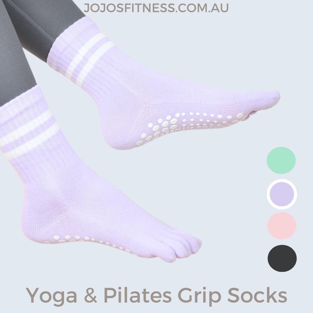 High-quality Taro Purple Yoga Pilates Socks with non-slip grips for superior balance and comfort - JoJo's Fitness